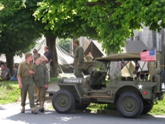 Soldiers and jeep, Normandy
